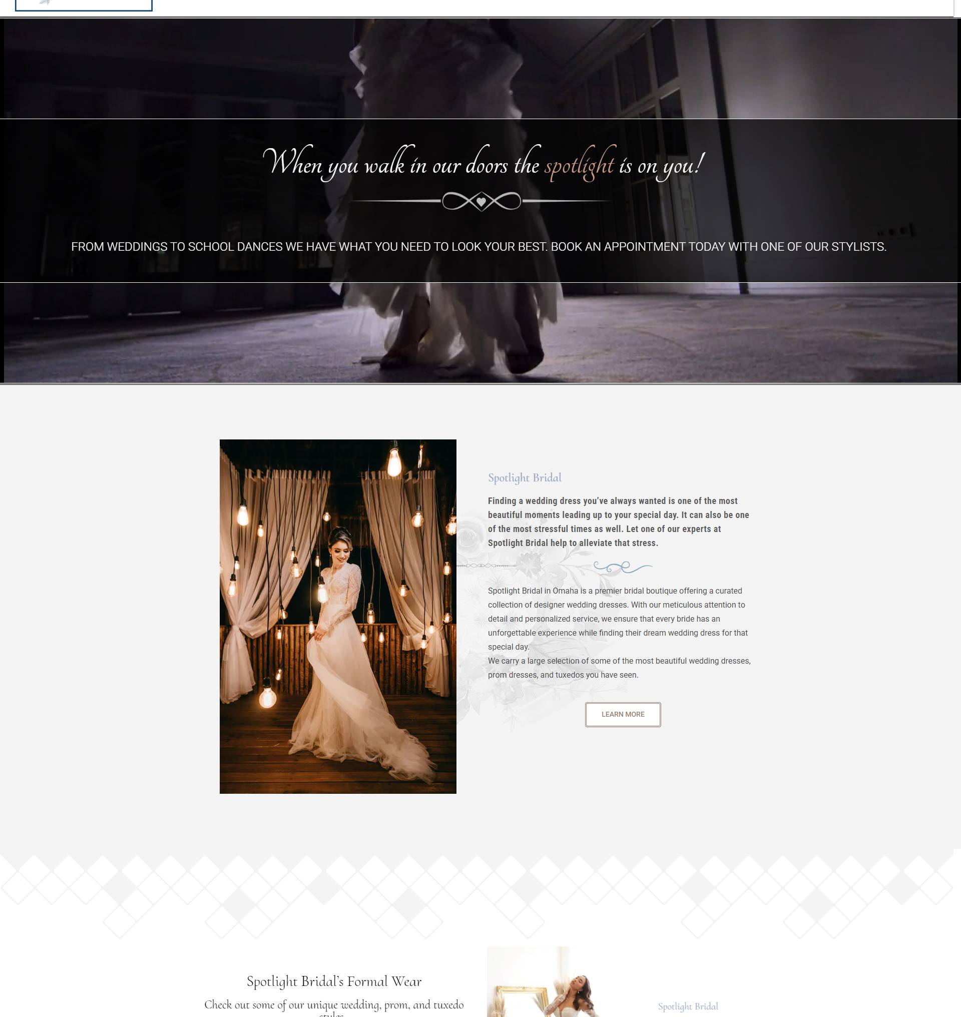 Spotlight Bridal website