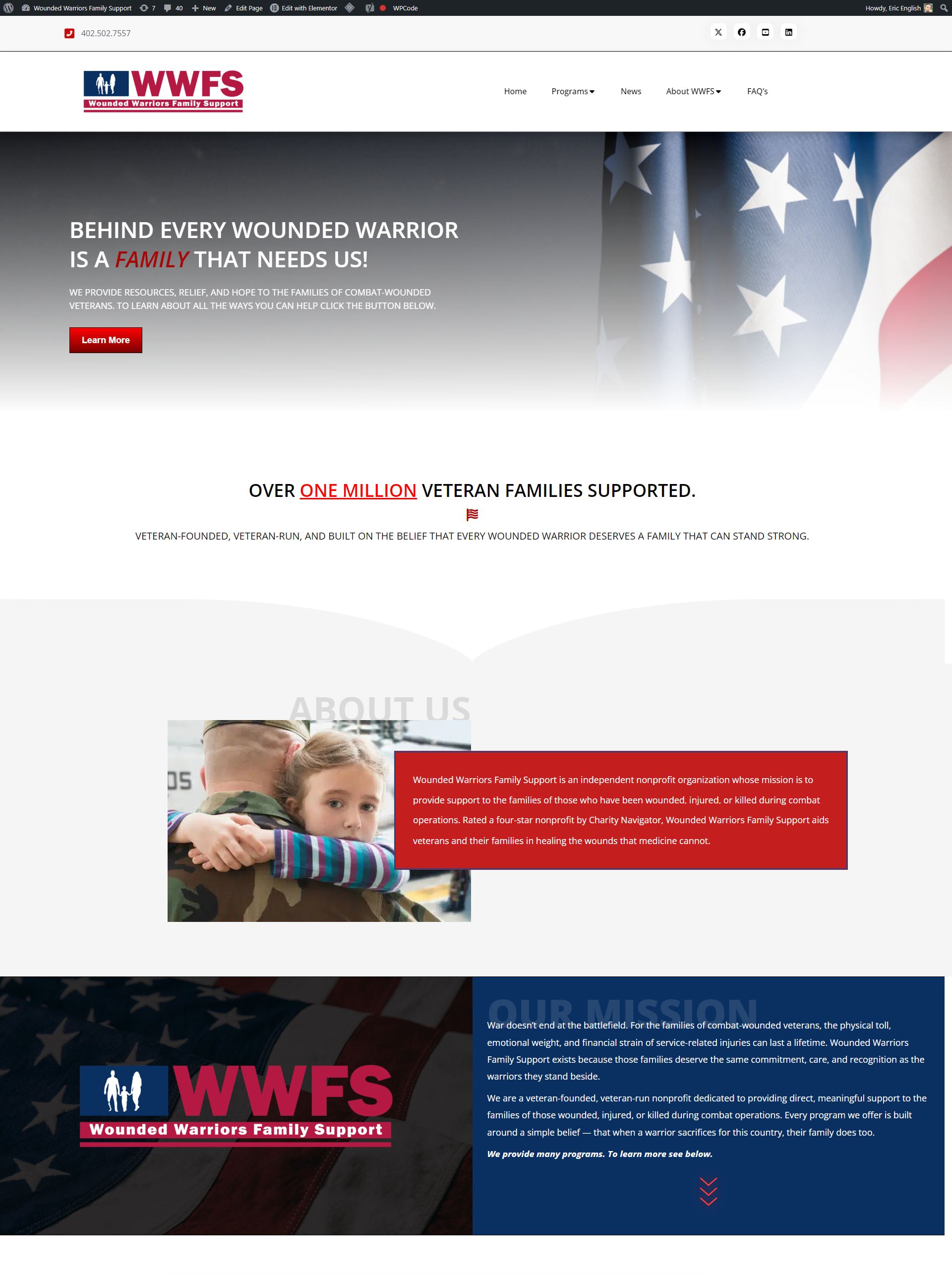 Wounded Warriors Family Services website